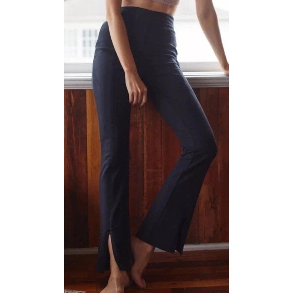 Anthropologie Daily Practice Zip Ankle Flared Leggings Pull On Pant Black Small